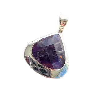 Jay King DTR Sterling Silver 925 Amethyst Pendant Faceted Stone New Signed